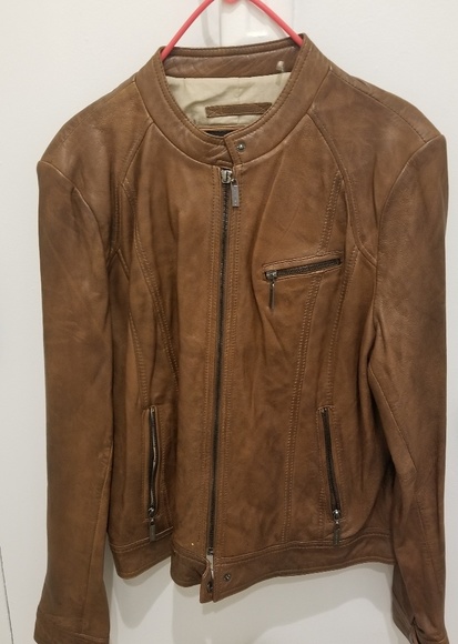 Leather jacket,Brown - Picture 1 of 2